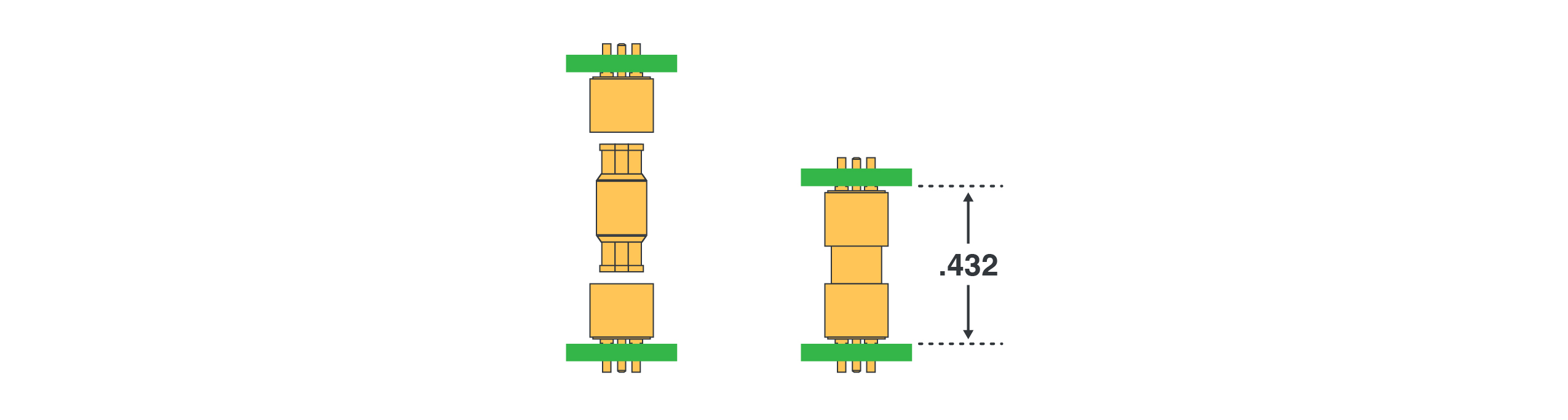 Cinch JohnsonTM mmWave connectors.